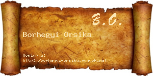 Borhegyi Orsika névjegykártya